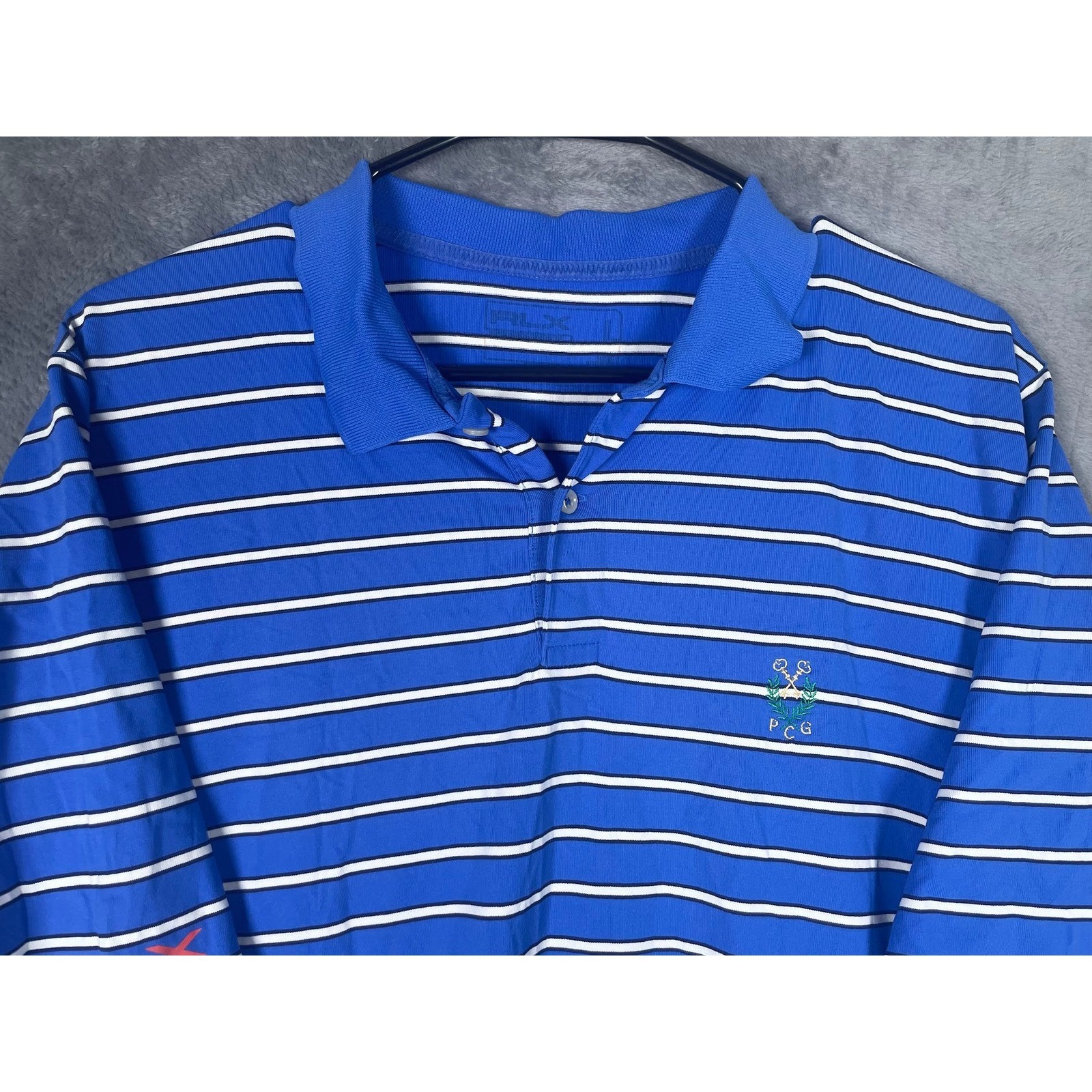 Rlx Ralph Lauren Peachtree Golf Club Atlanta Mens Large Blue Golf Polo Shirt